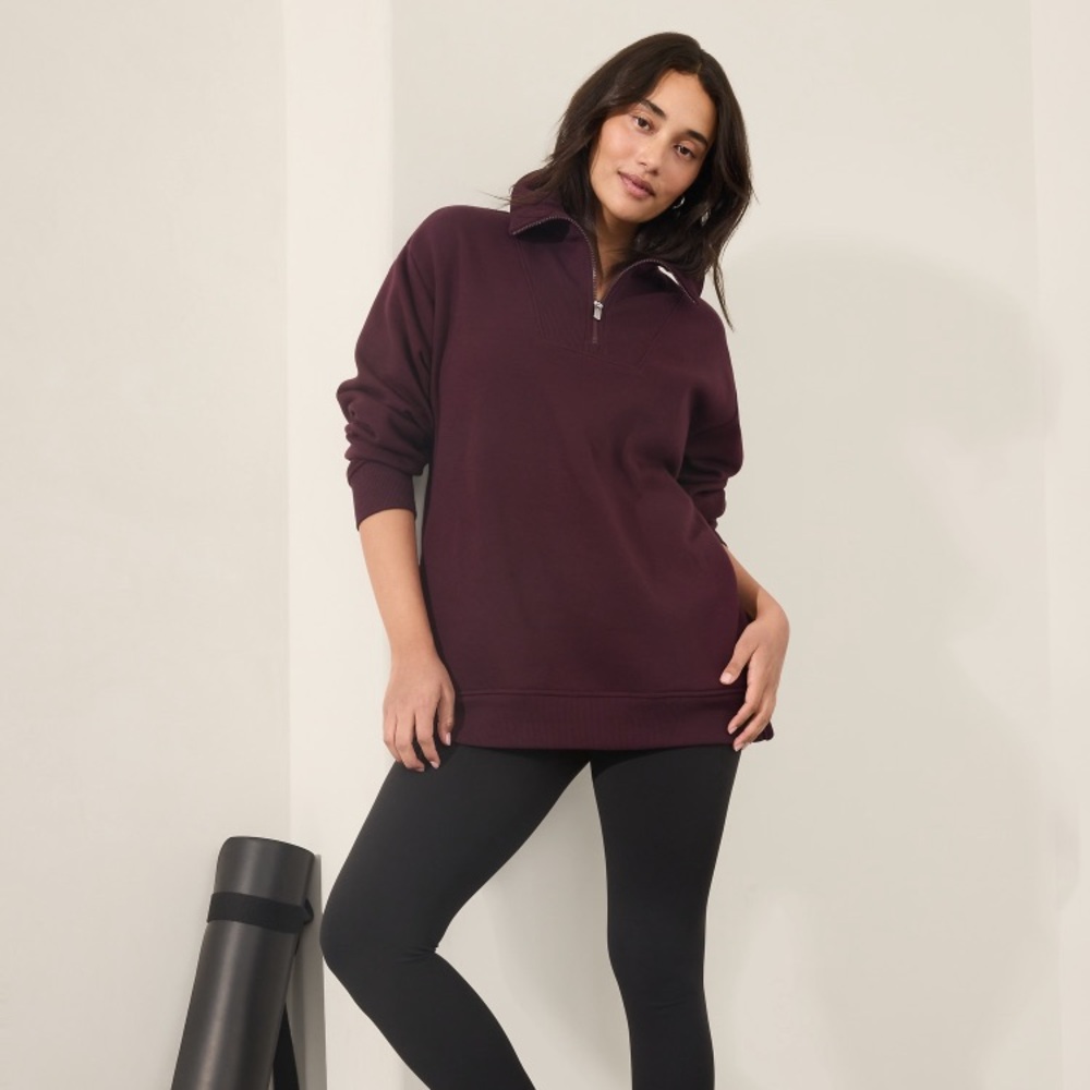 Athleta Cozy Karma 1/2 Zip Sweatshirt